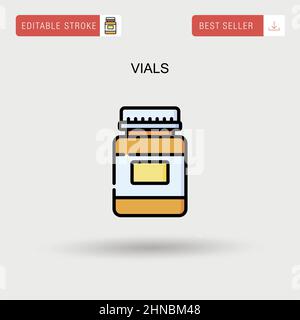 Icône de vecteur simple des flacons. Illustration de Vecteur