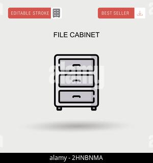 Icône de vecteur simple de l'armoire de fichiers. Illustration de Vecteur