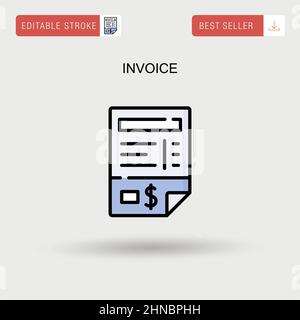 Icône de scénario simple de facture. Illustration de Vecteur