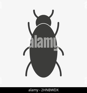 Icône de vecteur de bogue sur fond blanc. Signe d'insecte Illustration de Vecteur