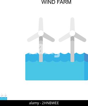 Icône de vecteur simple de ferme éolienne. Modèle de conception de symbole d'illustration pour élément d'interface utilisateur Web mobile. Illustration de Vecteur