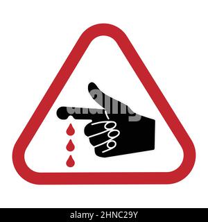 Panneau d'avertissement. Signe de blessure aux doigts. Icône danger vif. Vecteur Illustration de Vecteur