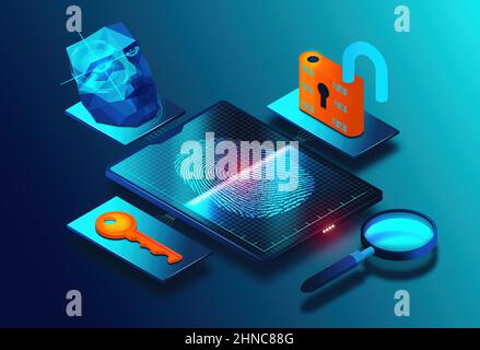 Gestion des identités et des accès - IAM et IdAM - processus et technologies pour assurer un accès approprié aux ressources technologiques - identification an Banque D'Images