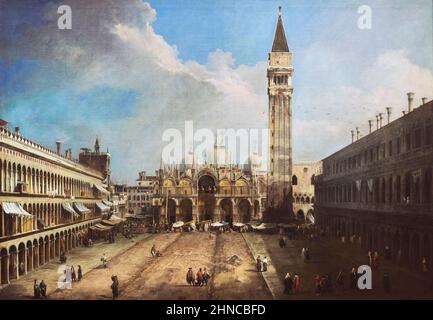 Canaletto (canal Giovanni Antonio) (1697-1768). La Piazza San Marco à Venise. CA. 1723-1724. Huile sur toile. 141,5 x 204,5 cm. Canaletto était un Ital Banque D'Images