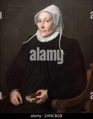 Cornelis Ketel (1548-1616). Portrait d'une femme âgée de cinquante-six ans. 1594. Huile sur le panneau. 83 x 67,3 cm Cornelis Ketel était un peintre manneriste néerlandais du Banque D'Images