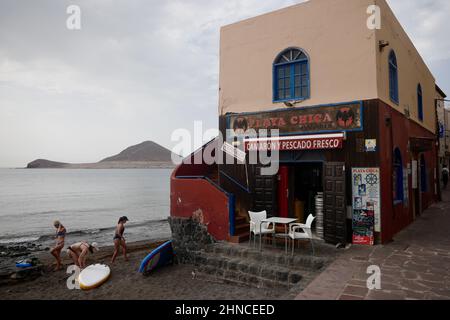 Restaurant Playa Chica, El Médano, sud de Ténérife, Iles Canaries, Espagne, Février 2022 Banque D'Images