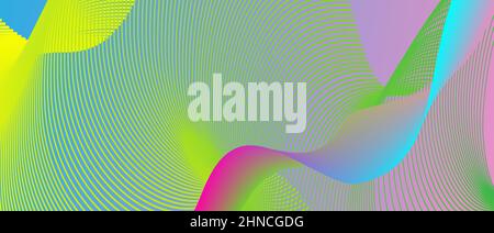 Arrière-plan abstrait avec formes ondulées et dégradés de couleurs fluo Illustration de Vecteur