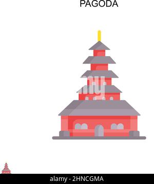 Icône de vecteur simple Pagoda.Modèle de conception de symbole d'illustration pour élément d'interface utilisateur Web mobile. Illustration de Vecteur
