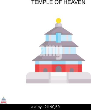 Temple du ciel simple icône de vecteur. Modèle de conception de symbole d'illustration pour élément d'interface utilisateur Web mobile. Illustration de Vecteur