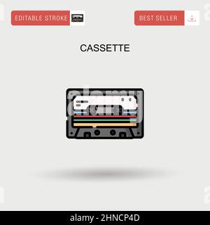 Icône de vecteur simple de cassette. Illustration de Vecteur