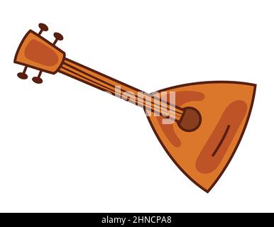 Ballaika en forme de doodle. Instrument de musique classique. Illustration de Vecteur