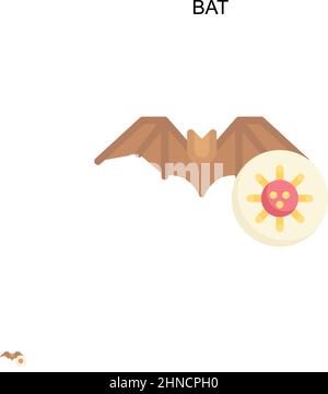 Icône de vecteur simple bat. Modèle de conception de symbole d'illustration pour élément d'interface utilisateur Web mobile. Illustration de Vecteur