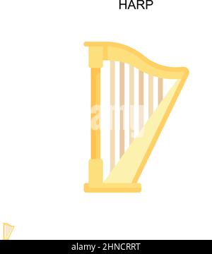 Icône de vecteur simple HARP.Modèle de conception de symbole d'illustration pour élément d'interface utilisateur Web mobile. Illustration de Vecteur