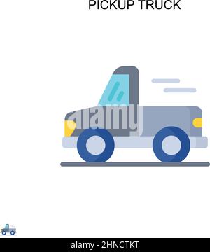 Icône de vecteur simple de camion de pick-up.Modèle de conception de symbole d'illustration pour élément d'interface utilisateur Web mobile. Illustration de Vecteur