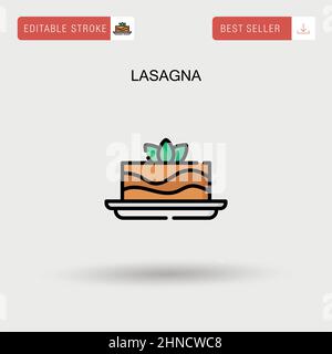 Icône de vecteur simple lasagna. Illustration de Vecteur