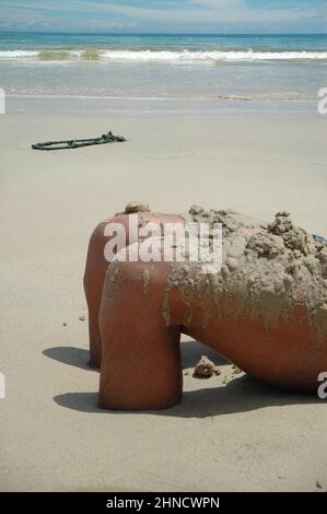 Pieds dans le sable Banque D'Images