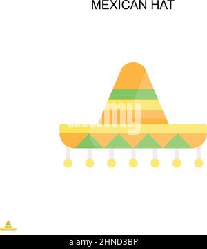 Icône de vecteur simple chapeau mexicain. Modèle de conception de symbole d'illustration pour élément d'interface utilisateur Web mobile. Illustration de Vecteur