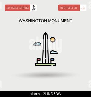 Icône de vecteur simple du monument de Washington. Illustration de Vecteur