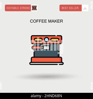 Machine à café simple icône vectorielle. Illustration de Vecteur