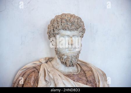 Buste de l'empereur romain Marcus Aurelius, Florence, Italie, Galerie des Offices, Florence, Italie Banque D'Images