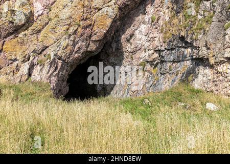 Keil Caves (associées à St Columba) à Keil près de Southend sur la péninsule de Kintyre, Argyll & Bute, Écosse, Royaume-Uni Banque D'Images