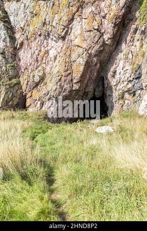 Keil Caves (associées à St Columba) à Keil près de Southend sur la péninsule de Kintyre, Argyll & Bute, Écosse, Royaume-Uni Banque D'Images