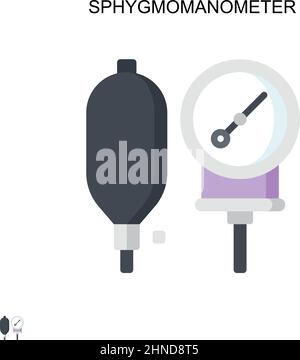 Sphygmomanomètre icône de vecteur simple. Modèle de conception de symbole d'illustration pour élément d'interface utilisateur Web mobile. Illustration de Vecteur