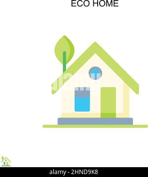 Icône de vecteur simple ECO Home. Modèle de conception de symbole d'illustration pour élément d'interface utilisateur Web mobile. Illustration de Vecteur