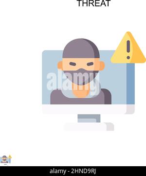 Icône de vecteur simple de menace. Modèle de conception de symbole d'illustration pour élément d'interface utilisateur Web mobile. Illustration de Vecteur
