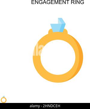 Icône de vecteur simple de la bague d'engagement. Modèle de conception de symbole d'illustration pour élément d'interface utilisateur Web mobile. Illustration de Vecteur