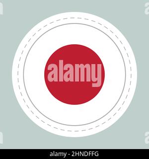 Boule d'autocollants avec drapeau du Japon. Sphère ronde, icône de modèle. Symbole national japonais. Boule brillante réaliste, illustration vectorielle abstraite 3D. Grande Illustration de Vecteur