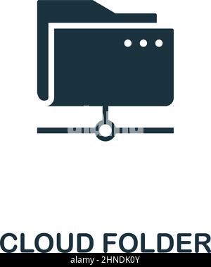Icône du dossier Cloud. Design haut de gamme de la collection d'icônes d'hébergement Web. Icône Pixel Perfect Cloud Folder pour la conception Web, les applications, les logiciels et l'utilisation de l'impression Illustration de Vecteur