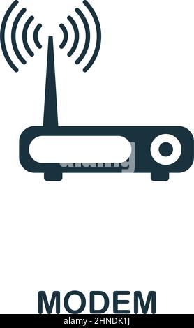Icône du modem. Design haut de gamme de la collection d'icônes d'hébergement Web. Pixel Perfect modem icône pour la conception Web, les applications, les logiciels, l'utilisation de l'impression Illustration de Vecteur