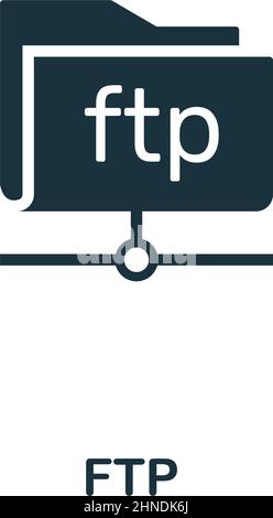 Icône FTP. Design haut de gamme de la collection d'icônes d'hébergement Web. Pixel Perfect FTP icône pour la conception Web, les applications, les logiciels, l'utilisation de l'impression Illustration de Vecteur