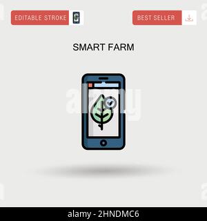 Icône de vecteur simple Smart Farm. Illustration de Vecteur