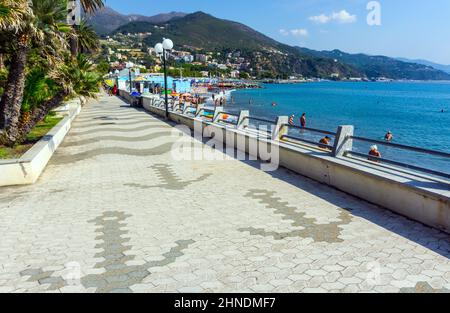 Italie, Ligurie, Arenzano, la promenade Banque D'Images