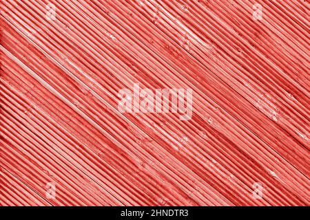 Planches en bois peintes rose corail tendance de l'année 2019, fond, texture. Banque D'Images