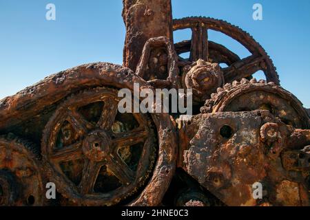 Le SS Dominator a couru à terre en dessous de Palos Verdes Estates dans le sud de la Californie en 1961 et a fait rouille depuis. Banque D'Images