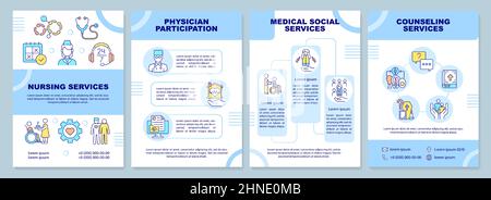 Soins palliatifs comprend un modèle de brochure bleu Illustration de Vecteur