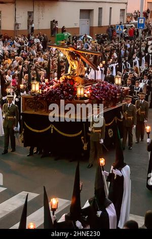 Semaine de Pâques procession de la Fraternité de Jésus dans sa troisième chute le lundi Saint à Zamora, Espagne. Banque D'Images