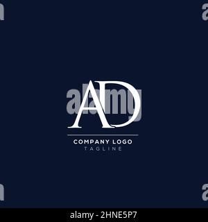 Modèle de logo de lettre publicitaire minimum créatif. Illustration de Vecteur