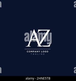 Modèle de logo AZ de lettre minimum créatif. Illustration de Vecteur