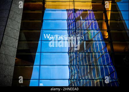 Les bureaux de WarnerMedia à Hudson yards, à New York, le mardi 1 février 2022. AT&T a annoncé qu'elle allait retirer sa division WarnerMedia en la combinant avec leur Discovery Inc. (© Richard B. Levine) Banque D'Images