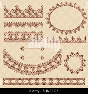 éléments décoratifs arabes bruns - ensemble de vecteurs. SPE 8. Illustration de Vecteur