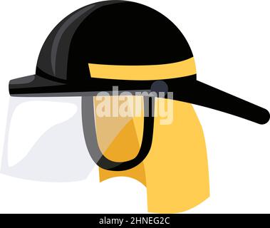 Symbole du casque de pompier dans un style plat. Casque jaune pompier isolé sur fond blanc. Illustration vectorielle Illustration de Vecteur