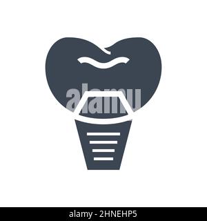 Implants Dentistry Glyph icône Illustration de Vecteur