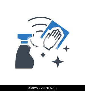 Nettoyage de l'icône de glyphe vecteur associé Illustration de Vecteur