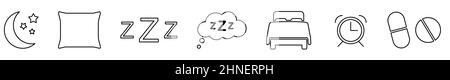 Ensemble d'icônes de ligne de veille. Illustration vectorielle isolée sur fond blanc Illustration de Vecteur