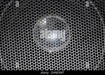 Haut-parleur de musique sur le haut-parleur. Le système de haut-parleurs est vintage. Banque D'Images