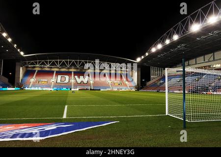 Wigan, Royaume-Uni. 15th févr. 2022. Vue générale du stade DW avant le match de la Sky Bet League One entre Wigan Athletic et Crewe Alexandra au stade DW le 15th 2022 février à Wigan, en Angleterre. (Photo de Tony Taylor/phcimages.com) Credit: PHC Images/Alamy Live News Banque D'Images